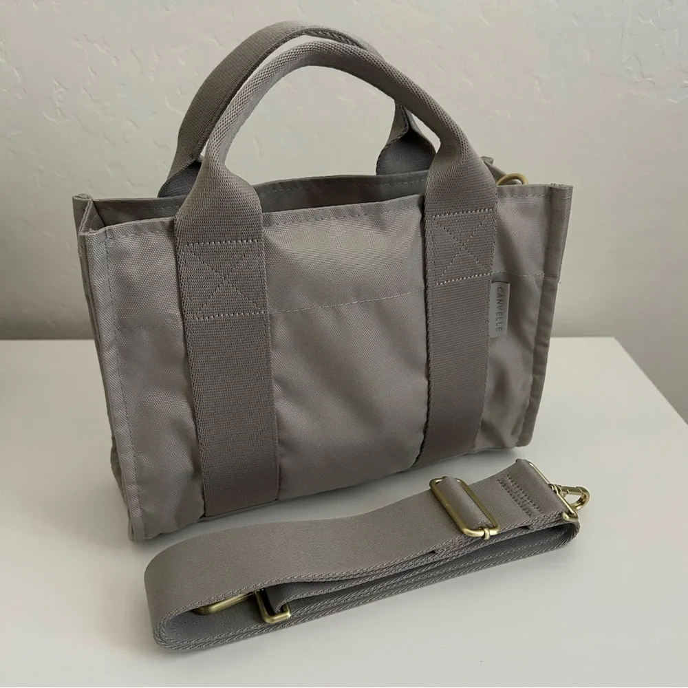 Canvelle X-Small Boxy Crossbody Tote Grey - Picture 1 of 13